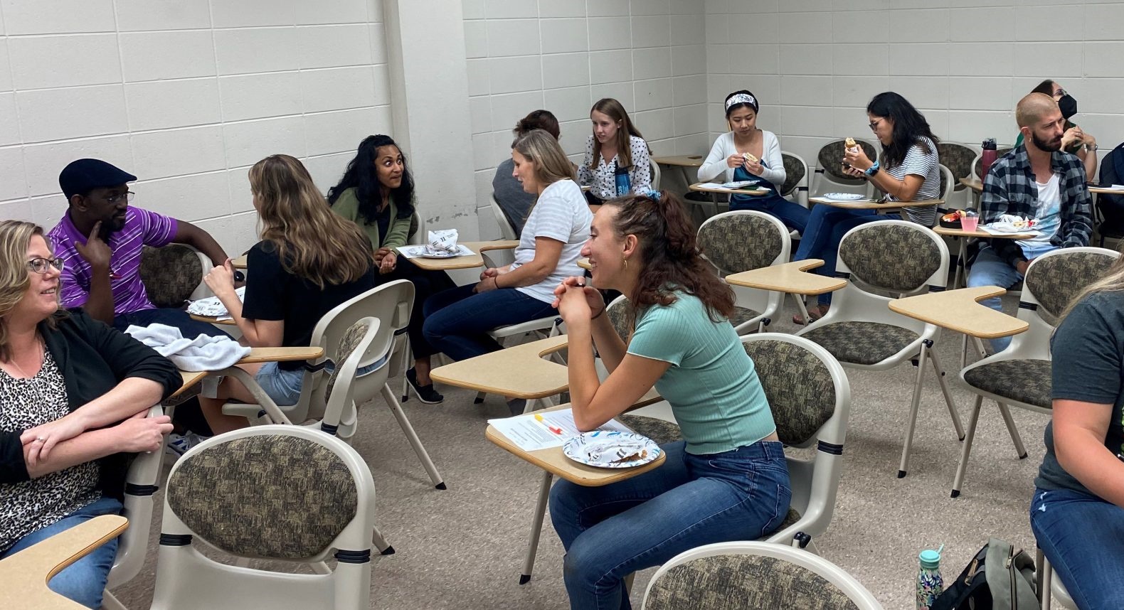 students talking