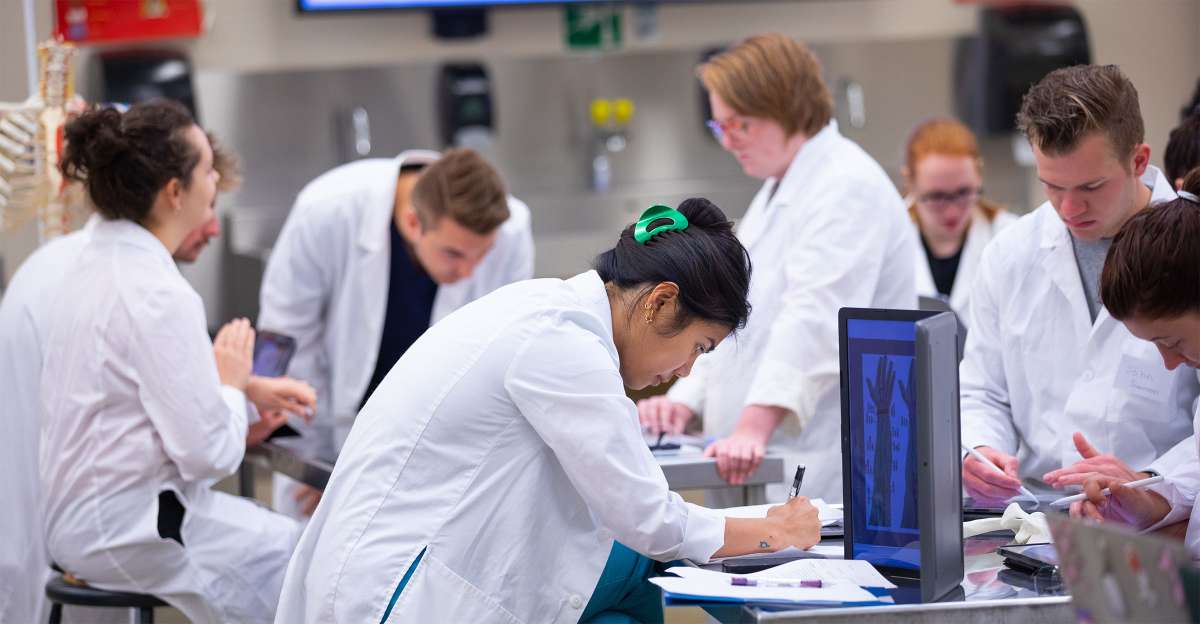 Medical students in the class